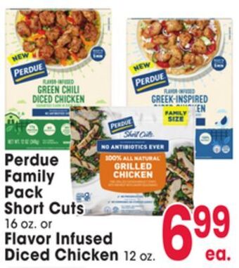 Jewel-Osco Perdue family pack short cuts 16 oz. or flavor infused diced chicken 12 oz offer