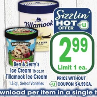 Jewel-Osco Ben & jerry's ice cream offer