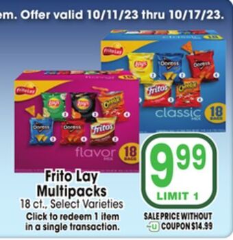 Jewel-Osco Frito lay multipacks offer