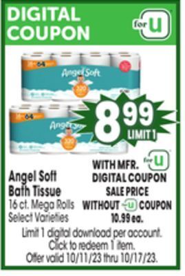 Jewel-Osco Angel soft bath tissue offer
