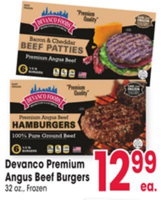 Jewel-Osco Devanco premium angus beef burgers offer