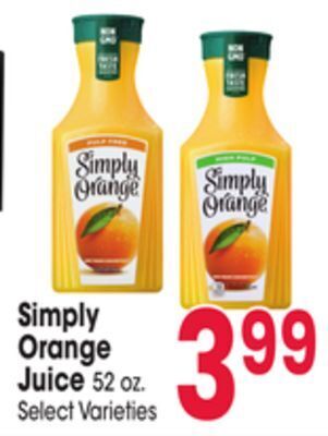 Jewel-Osco Simply orange juice offer