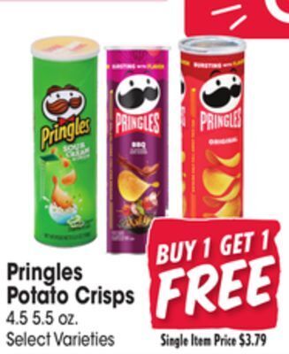Jewel-Osco Pringles potato crisps offer