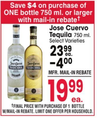 Jewel-Osco Jose cuervo tequila offer