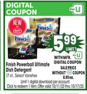 Jewel-Osco Finish powerball ultimate dish detergent offer