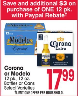Jewel-Osco Corona or modelo offer