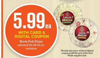 Mariano's Brew pub pizza offer