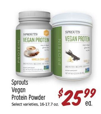 Sprouts Farmers Market Sprouts vegan protein powder offer