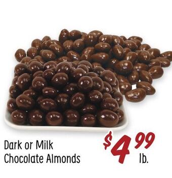 Sprouts Farmers Market Dark or milk chocolate almonds offer