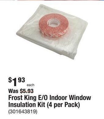 The Home Depot Frost king e/o indoor window insulation kit (4 per pack) offer