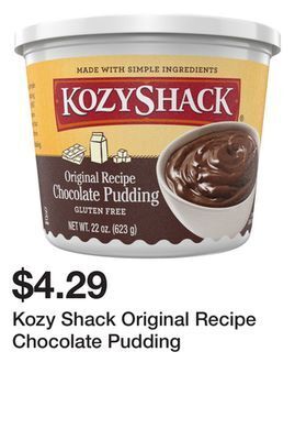 Wegmans Kozy shack original recipe chocolate pudding offer