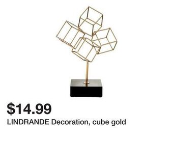 Ikea Lindrande decoration, cube gold offer