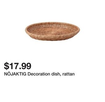 Ikea Nöjaktig decoration dish, rattan offer