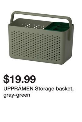 Ikea Upprämen storage basket, gray-green offer