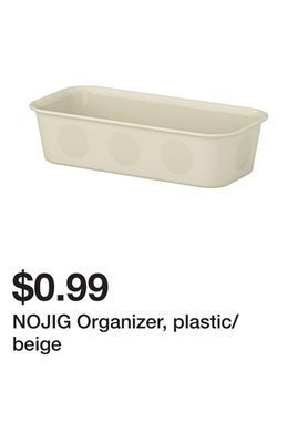 Ikea Nojig organizer, plastic/beige offer