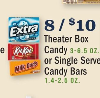 Heinen's Theater box candy 3-6.5 oz. or single serve candy bars 1.4-2.5 oz offer