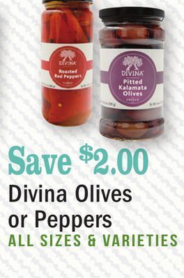 Heinen's Divina olives or peppers offer