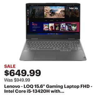 Best Buy Lenovo - loq 15.6 gaming laptop fhd - intel core i5-13420h with 8gb memory - nvidia geforce rtx 3050 6gb - 1tb ssd - storm gr offer
