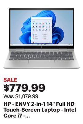 Best Buy Hp - envy 2-in-1 14 full hd touch-screen laptop - intel core i7 - 16gb memory - 1tb ssd - natural silver offer