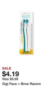 Ulta Beauty Gigi face + brow razors offer