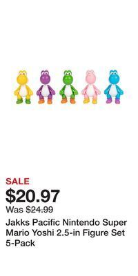 Game Stop Jakks pacific nintendo super mario yoshi 2.5-in figure set 5-pack offer