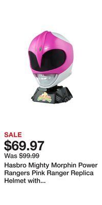 Game Stop Hasbro mighty morphin power rangers pink ranger replica helmet with display stand gamestop exclusive offer
