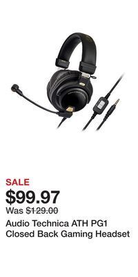 Game Stop Audio technica ath pg1 closed back gaming headset offer