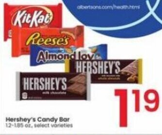 Albertsons Hershey's Candy Bar offer