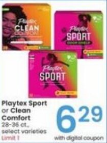 Albertsons Playtex Sport or Clean Comfort offer