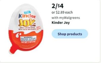 Walgreens Kinder joy offer