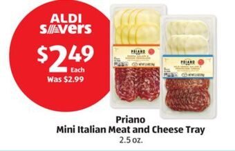 Aldi Priano mini italian meat and cheese tray offer