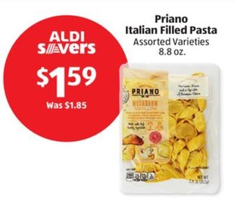 Aldi Priano italian filled pasta offer