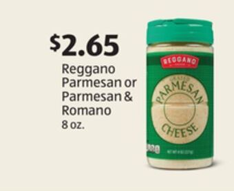Aldi Reggano parmesan or parmesan & romano offer