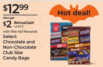 Rite Aid Select chocolate and non-chocolate club size candy bags offer