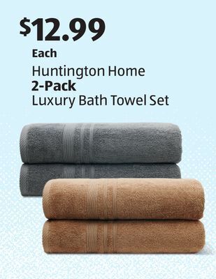 Aldi Huntington home 2-pack luxury bath towel set offer