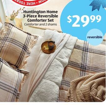 Aldi Huntington home 3-piece reversible comforter set offer
