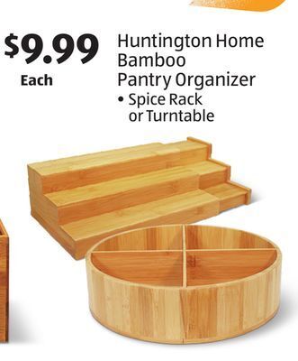 Aldi Huntington home bamboo pantry organizer offer
