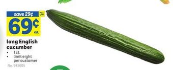 Lidl Long english cucumber offer