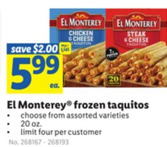 El monterey frozen taquitos