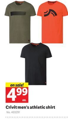 Lidl Crivit men's athletic shirt offer