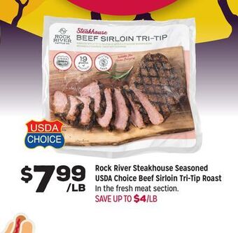 Grocery Outlet Rock river steakhouse seasoned usda choice beef sirloin tri-tip roast offer