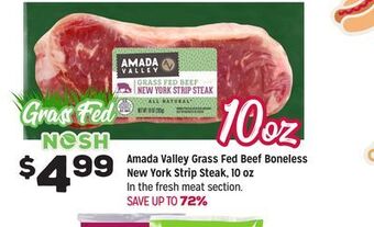 Grocery Outlet Amada valley grass fed beef boneless new york strip steak, 10 oz offer