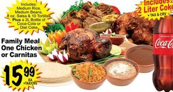 Superior Grocers Family meal one chicken or carnitas offer