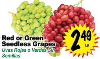 Superior Grocers Red or green seedless grapes offer