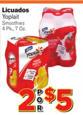 El Super Fresh Yoplait smoothies offer