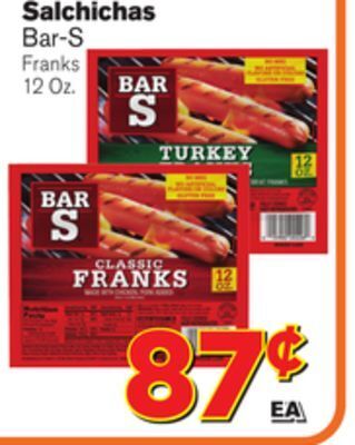 El Super Fresh Bar-s franks offer