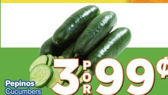 El Super Fresh Pepinos cucumbers offer