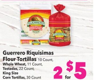 Vallarta Supermarkets Guerrero riquisimas flour tortillas offer