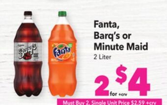 Vallarta Supermarkets Fanta, barq's or minute maid offer