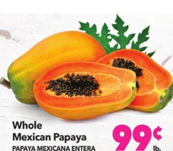 Vallarta Supermarkets Whole mexican papaya/papaya mexicana entera offer